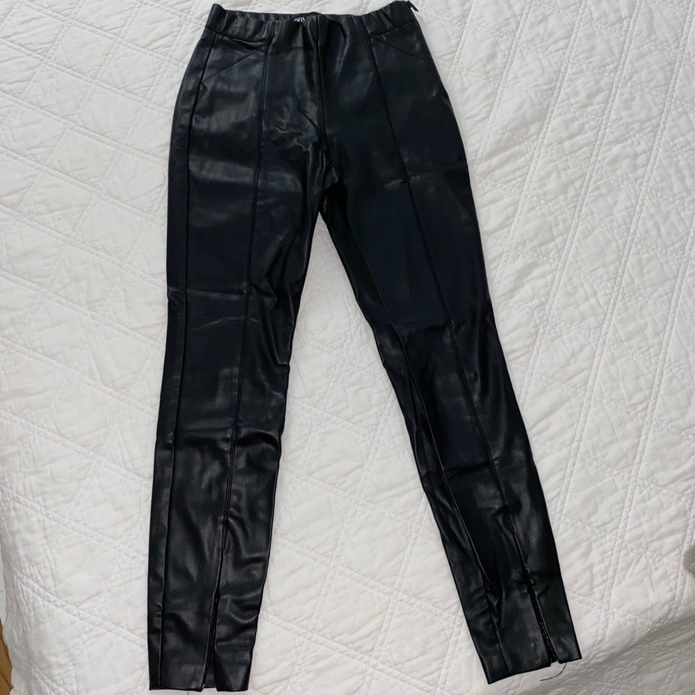 ZARA leather leggings
